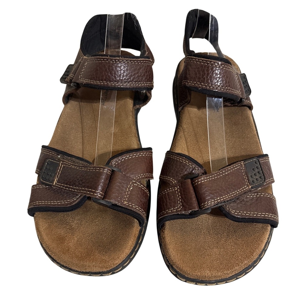 Vintage Y2K Dad Shoes Mens Brown Leather Adjustable Strap Fisherman Sandals  10M